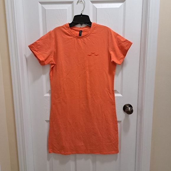 ❤ Lazypants T-Shirt Dress Orange Women's Various Sizes Cotton Blend Short Sleeve - Picture 2 of 10